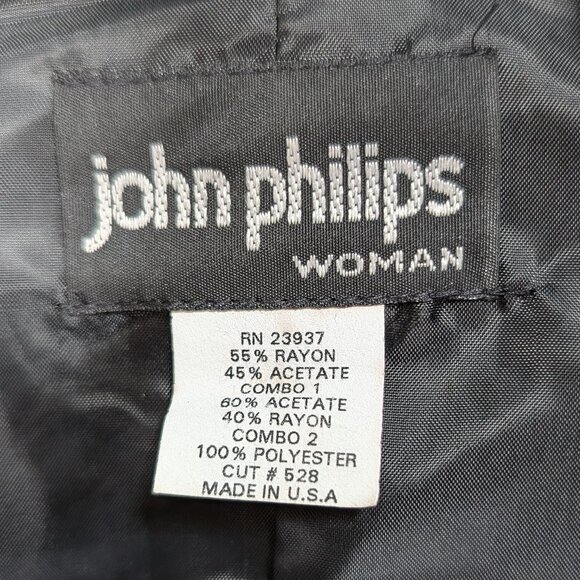 VINTAGE John Philips Black Formal Dress and Jacket Set with Sheer Sleeves  2X - Picture 5 of 11